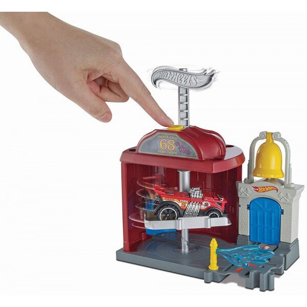 Set HOT WHEELS Statie de pompieri MTFRH28_FRH29, 4-8 ani, multicolor