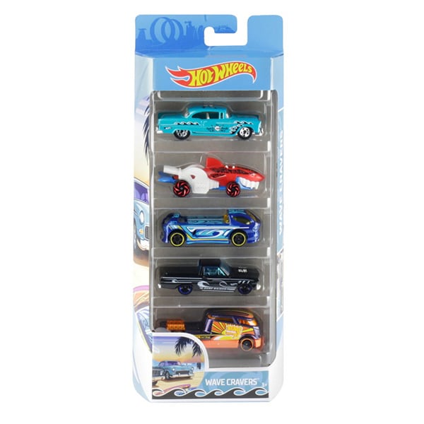Set 5 masinute HOT WHEELS Wave Cravers MT1806_FYL21, 3 ani+, multicolor 