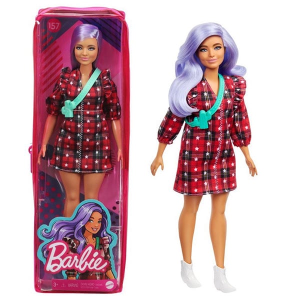 Papusa BARBIE Fashionista MTFBR37_GRB49, 3 ani+, rosu-alb