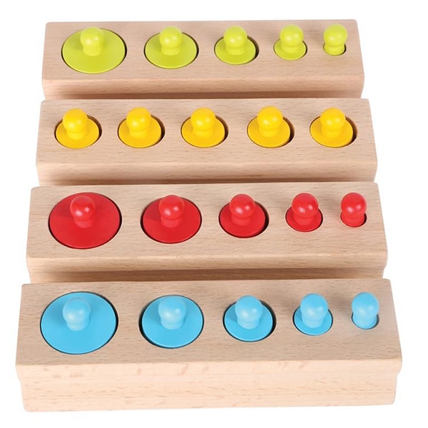 Joc educativ LEGLER Montessori Cilindri LE10525, 3 ani+, lemn, 1 jucator