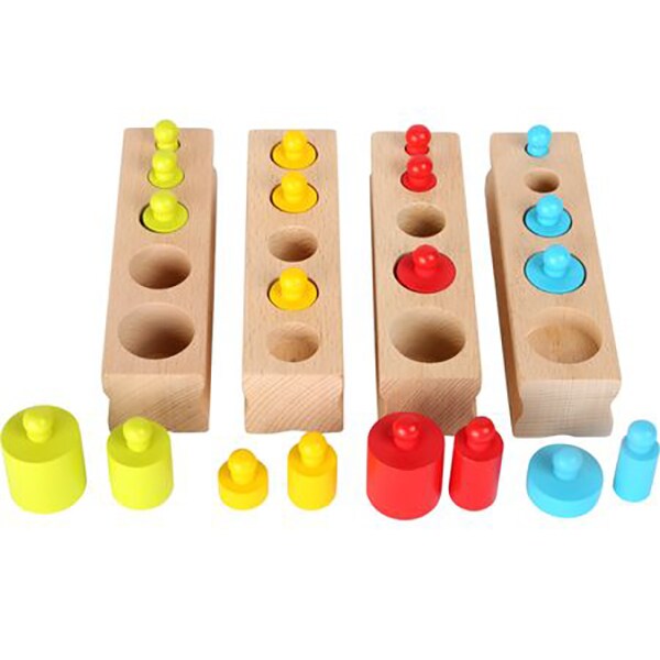 Joc educativ LEGLER Montessori Cilindri LE10525, 3 ani+, lemn, 1 jucator