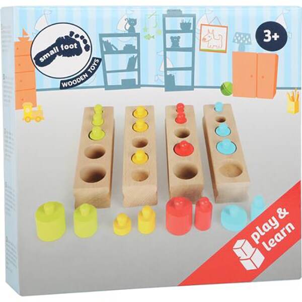 Joc educativ LEGLER Montessori Cilindri LE10525, 3 ani+, lemn, 1 jucator