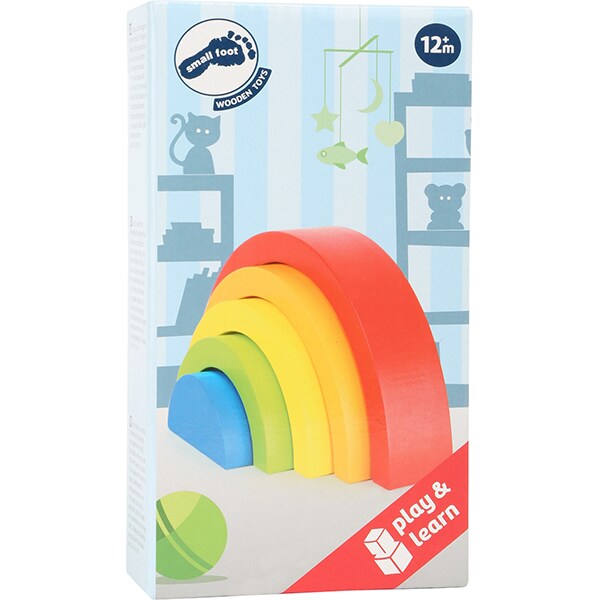 Joc educativ LEGLER Forme de construit Curcubeu LE10585, 12 luni+, lemn, 1 jucator