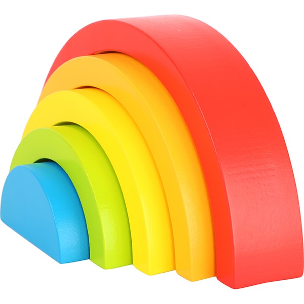Joc educativ LEGLER Forme de construit Curcubeu LE10585, 12 luni+, lemn, 1 jucator