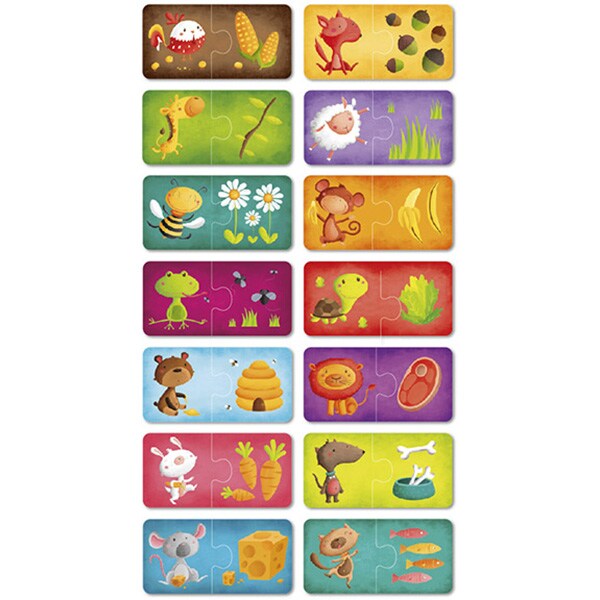 Puzzle EUREKA KIDS Montessori - Animale si hrana lor LG0421, 2 ani+, 28 piese