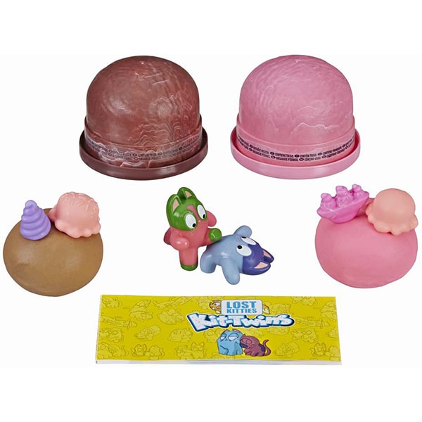 Set figurine LOST KITTIES Kit Twins - Cutie de inghetata E5086, 5 ani+,multicolor