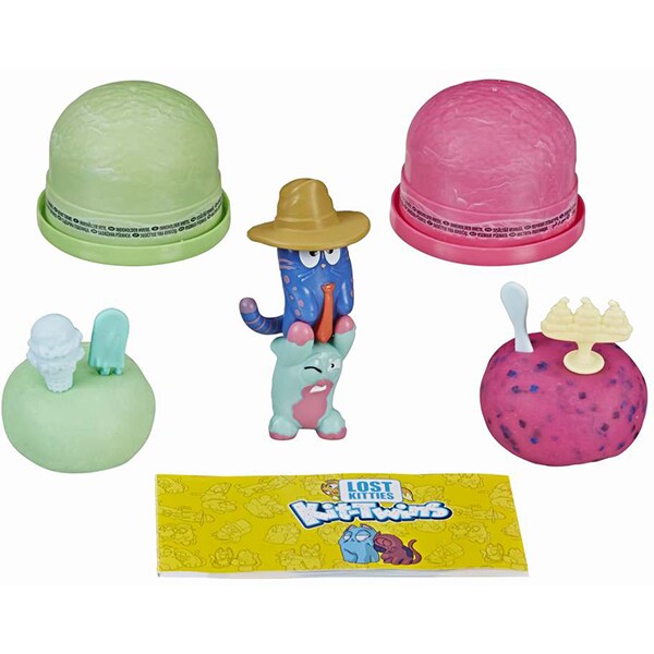 Set figurine LOST KITTIES Kit Twins - Cutie de inghetata E5086, 5 ani+,multicolor