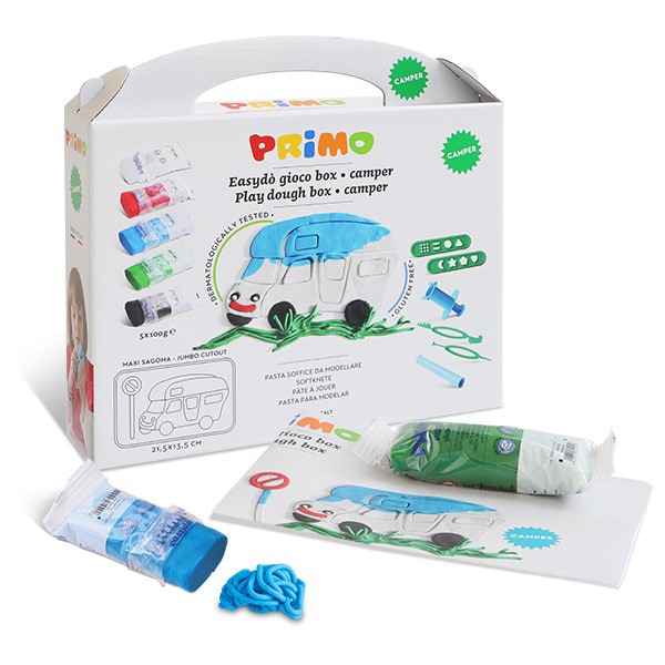 Plastilina PRIMO cu matrita camping MC002913BUC, 5 culori