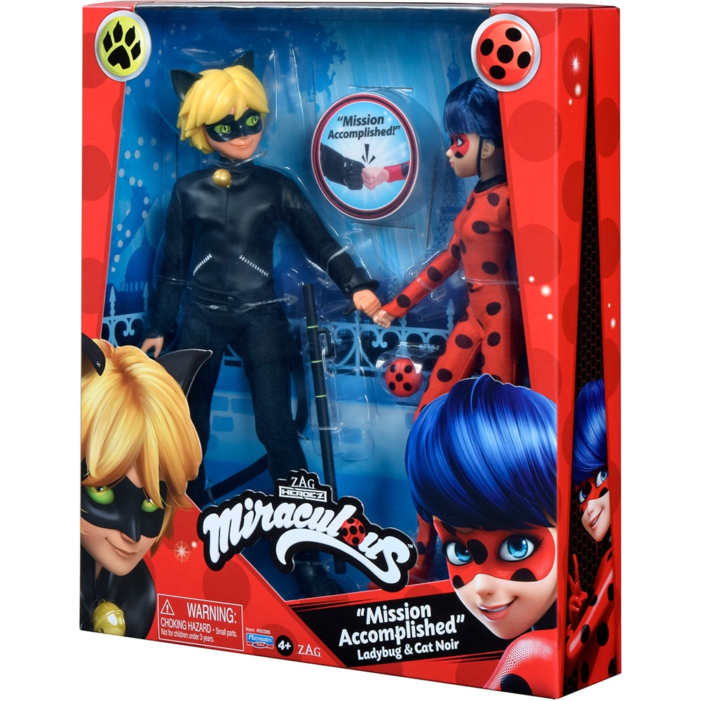 Set 2 papusi MIRACULOUS MLB50365O, 4 ani+, rosu-negru