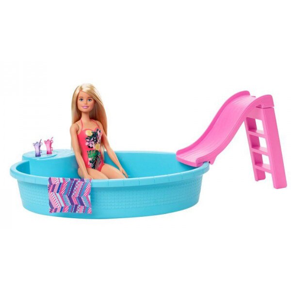 Papusa BARBIE Cu piscina MTGHL91, 3 ani+, multicolor