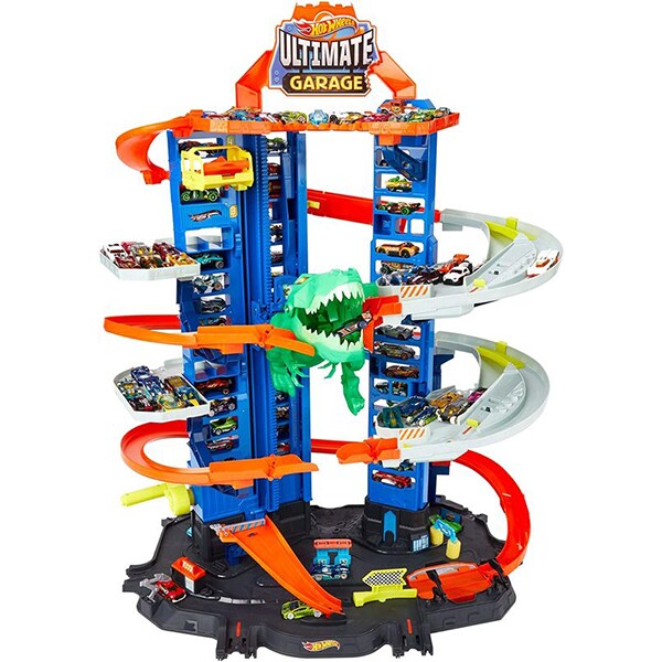 Garaj cu masinute HOT WHEELS T-rex MTGJL14, 5-8 ani, multicolor