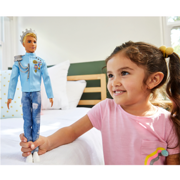 Papusa BARBIE Princess Adventure - Printul Ken MTGML67, 3 ani+, albastru-alb
