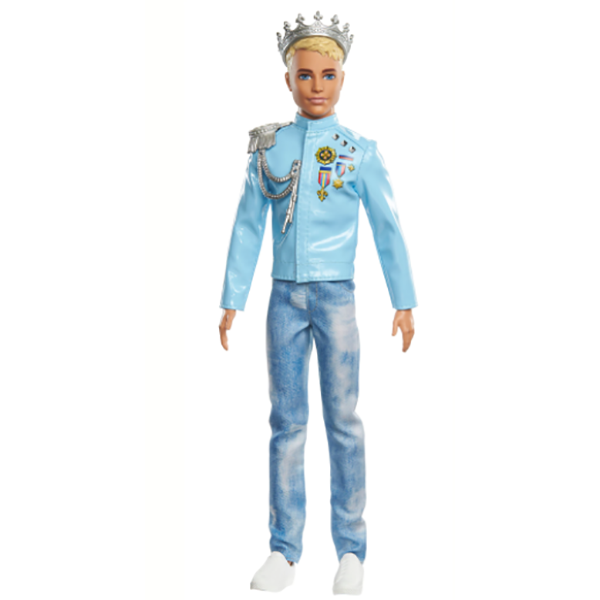 Papusa BARBIE Princess Adventure - Printul Ken MTGML67, 3 ani+, albastru-alb