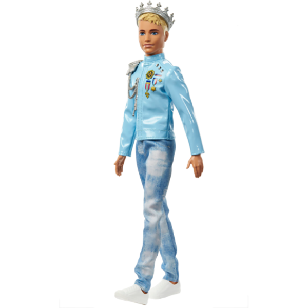 Papusa BARBIE Princess Adventure - Printul Ken MTGML67, 3 ani+, albastru-alb