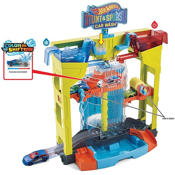 Circuit HOT WHEELS Stunt Splash Car Wash MTGRW37, 4-8 ani, multicolor