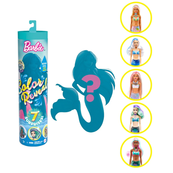 Papusa BARBIE Color Reveal - Sirene MTGTP43, 3 ani+, multicolor