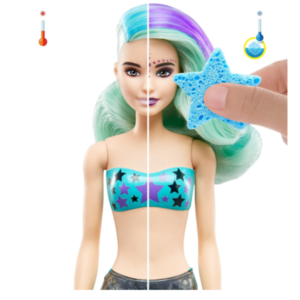 Papusa BARBIE Color Reveal - Sirene MTGTP43, 3 ani+, multicolor