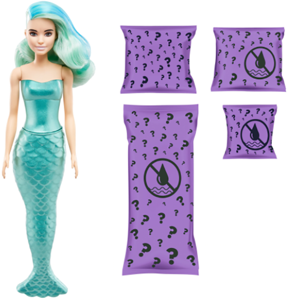 Papusa BARBIE Color Reveal - Sirene MTGTP43, 3 ani+, multicolor