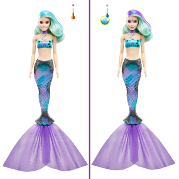 Papusa BARBIE Color Reveal - Sirene MTGTP43, 3 ani+, multicolor