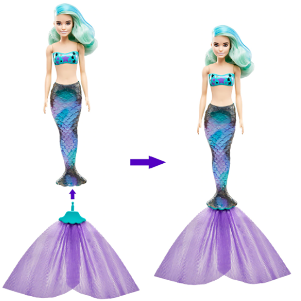 Papusa BARBIE Color Reveal - Sirene MTGTP43, 3 ani+, multicolor