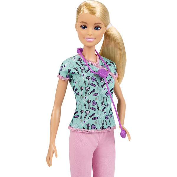 Papusa BARBIE You can be - Asistenta medicala MTGTW39O, 3 ani+, multicolor