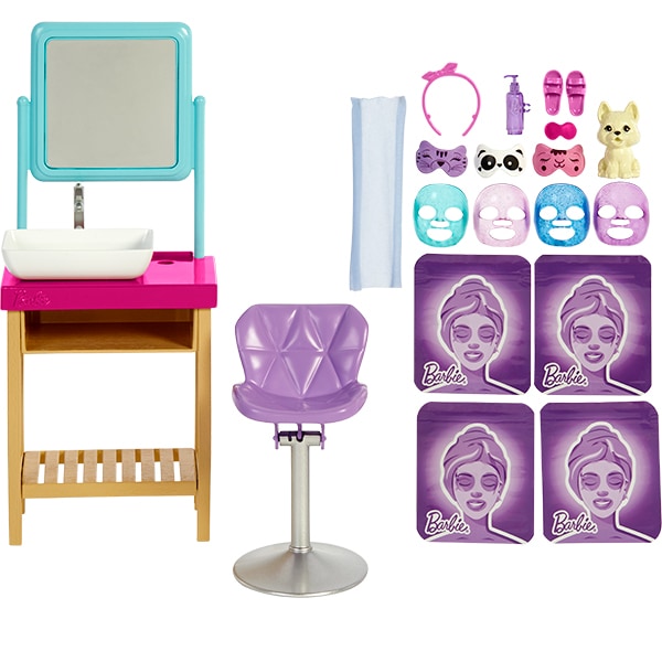 Papusa BARBIE Salonul de cosmetica MTHCM82O, 3 ani+, multicolor