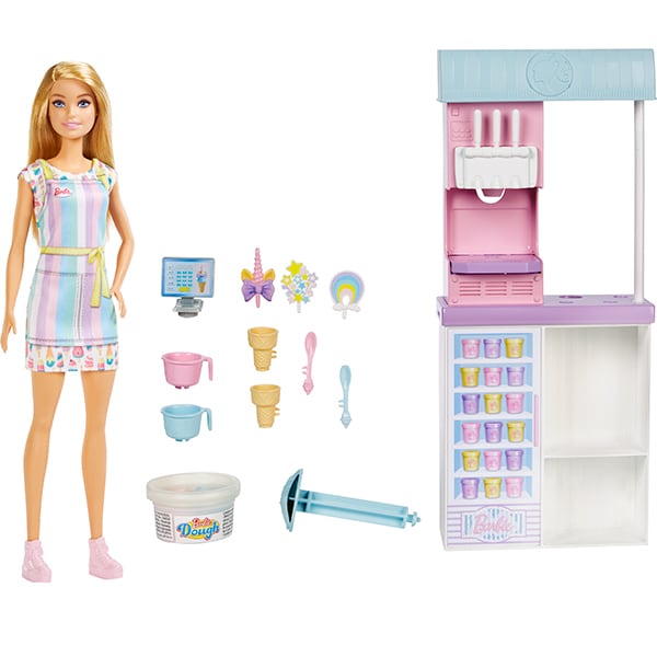 Papusa BARBIE Magazinul de inghetata MTHCN46O, 3 ani+, multicolor