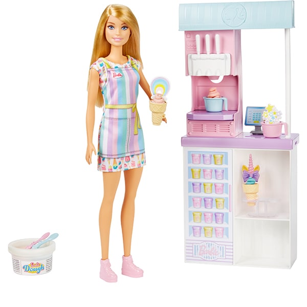 Papusa BARBIE Magazinul de inghetata MTHCN46O, 3 ani+, multicolor