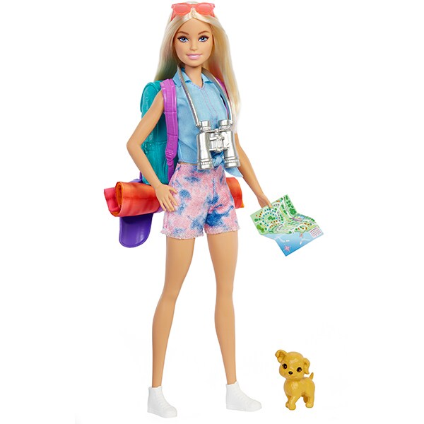Papusa BARBIE Camping Malibu MTHDF73O, 3 ani+, multicolor
