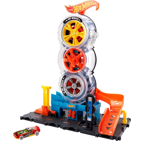 Set masinuta HOT WHEELS Vulcanizarea super Twist MTHDP02O, 4 ani+, multicolor