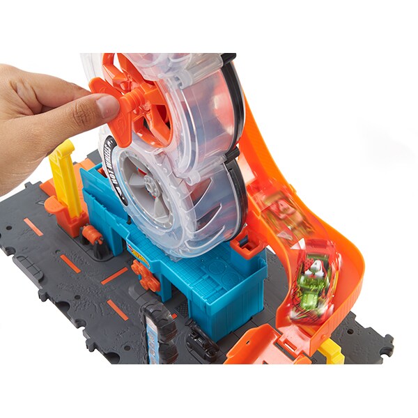 Set masinuta HOT WHEELS Vulcanizarea super Twist MTHDP02O, 4 ani+, multicolor