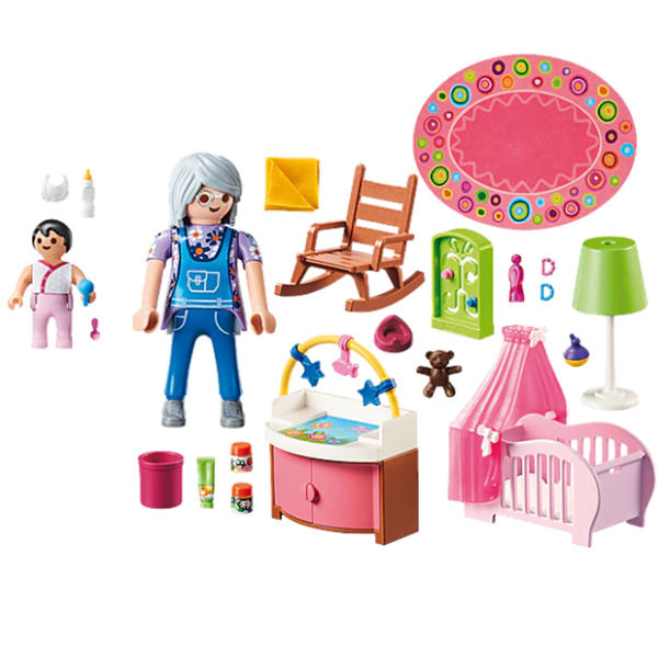 Set figurine PLAYMOBIL Dollhouse - Camera fetitei PM70210, 4 ani+, multicolor