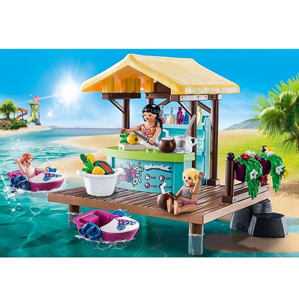 Set figurine PLAYMOBIL Family Fun - Ponton inchiriere barcute PM70612, 4 ani+, multicolor