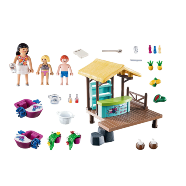 Set figurine PLAYMOBIL Family Fun - Ponton inchiriere barcute PM70612, 4 ani+, multicolor