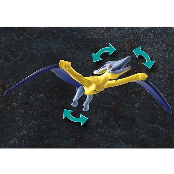 Set figurine PLAYMOBIL Dino Rise - Pteranodon Lovitura dronei PM70628, 5 ani+, multicolor