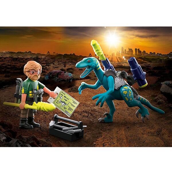 Set figurine PLAYMOBIL Dino Rise - Deinonychus Gata de lupta PM70629, 5 ani+, multicolor