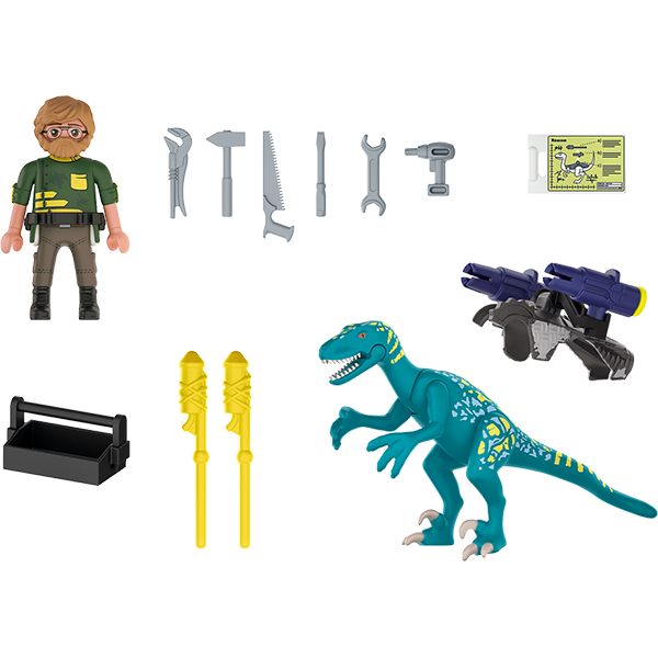Set figurine PLAYMOBIL Dino Rise - Deinonychus Gata de lupta PM70629, 5 ani+, multicolor