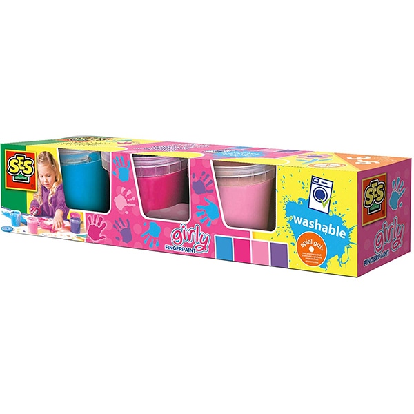 Set 4 culori pictura cu degete SES S00304, 3 ani +, multicolor