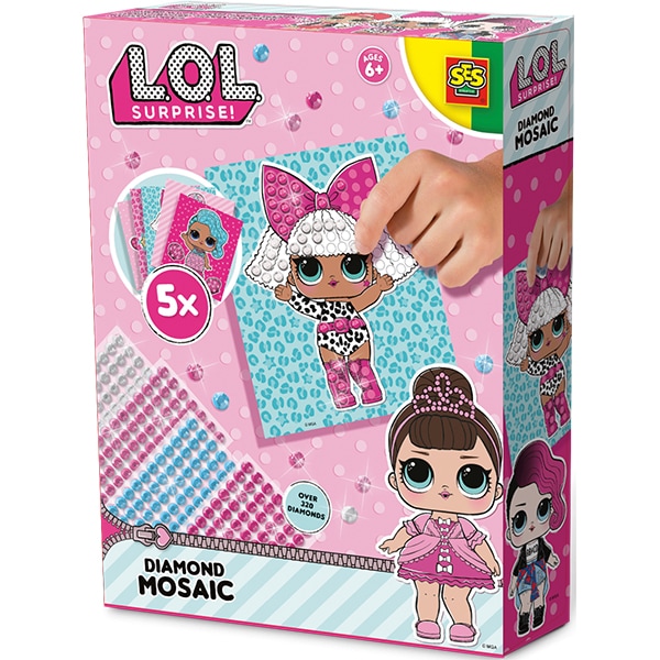 Set creativ SES L.O.L Diamond mosaic S14195, 6 ani+, multicolor