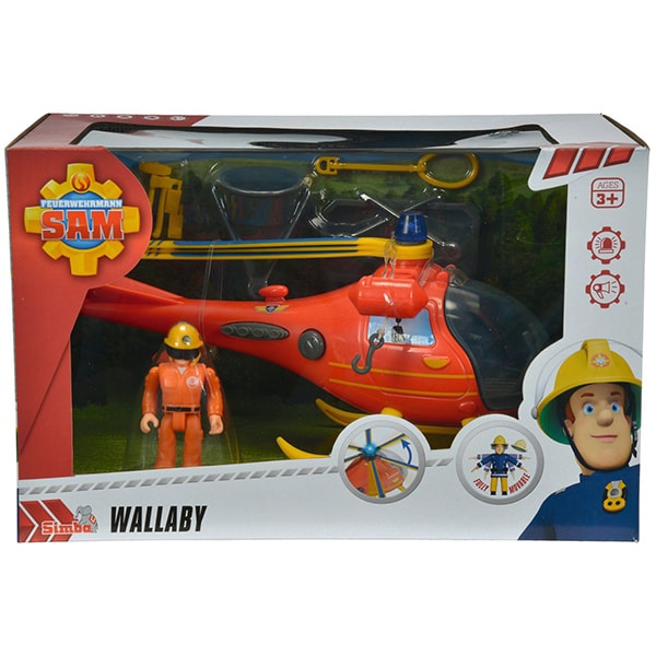 Elicopter SIMBA Fireman Sam SAM1038, 3 ani+, rosu-galben