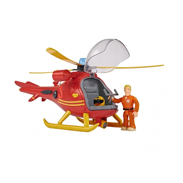 Elicopter SIMBA Fireman Sam SAM1038, 3 ani+, rosu-galben