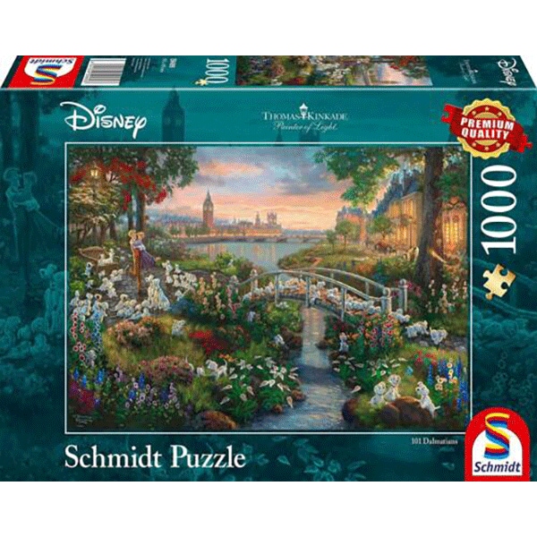 Puzzle SCHMIDT Thomas Kinkade - 101 Dalmatieni SSP-59489, 12 ani+, 1000 piese 