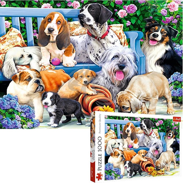 Puzzle TREFL Caini in gradina 10556, 12 ani+, 1000 piese