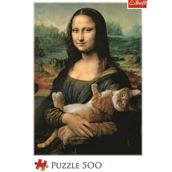 Puzzle TREFL Monalisa cu pisica 37294, 10 ani+, 500 piese