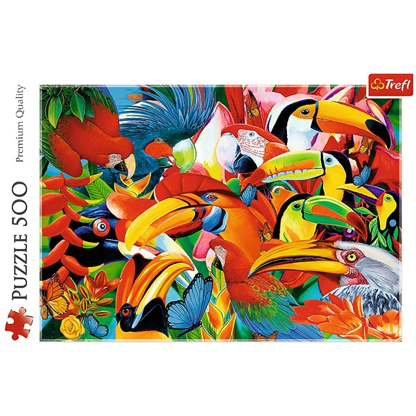 Puzzle TREFL Pasari colorate 37328, 10 ani+, 500 piese 