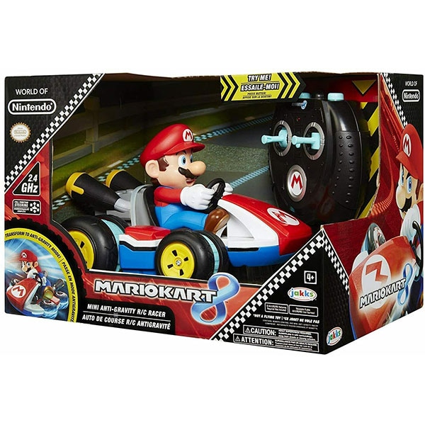 Masinuta cu telecomanda JAKKS PACIFIC MarioKart - Mini Anti-Gravity Racer 02497-PKC1-4L, 3 ani+, rosu-albastru