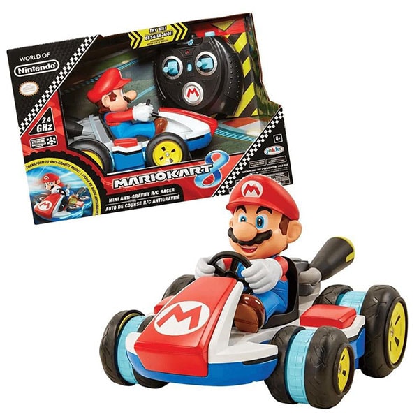 Masinuta cu telecomanda JAKKS PACIFIC MarioKart - Mini Anti-Gravity Racer 02497-PKC1-4L, 3 ani+, rosu-albastru