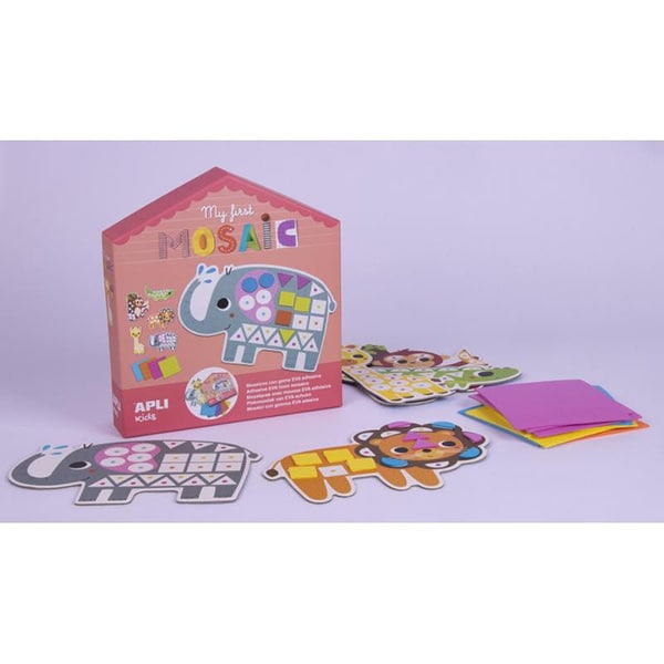 Joc creativ APLI Primul meu mozaic - Animale din jungla AL017143BUC, 3 ani+, multicolor