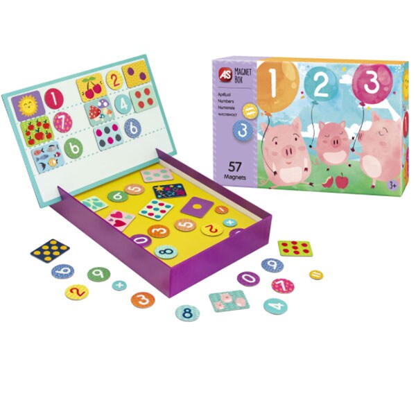 Joc educativ magnetic AS Numerele 1029-64034, 3 ani+, 57 piese