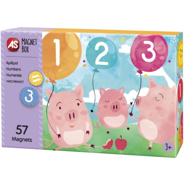 Joc educativ magnetic AS Numerele 1029-64034, 3 ani+, 57 piese